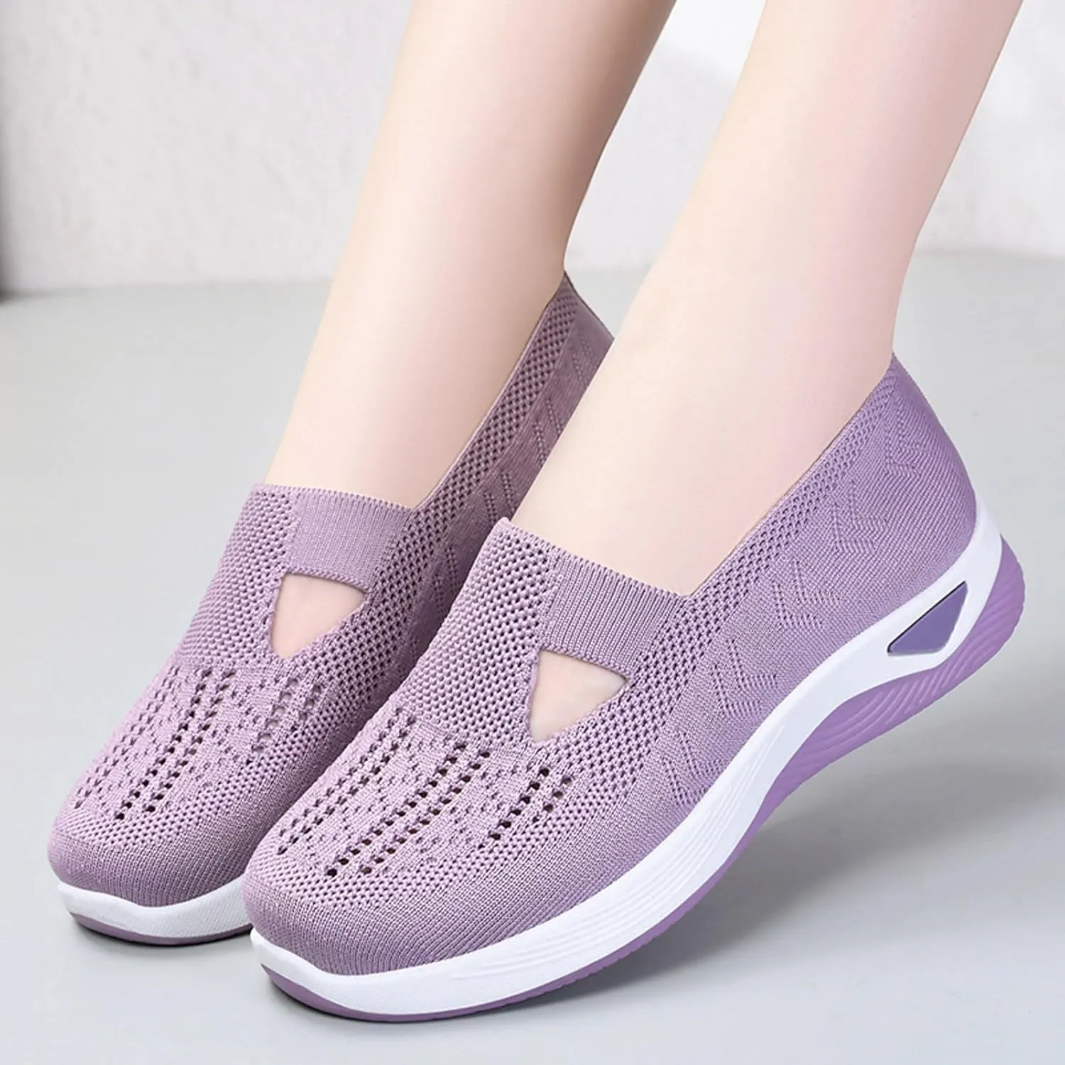 Womens Orthopedic Casual Shoes Slip On Walking Sneakers with Arch Support Comfortable Loafers for Plantar Fasciitis Relief Foot Heel Pain Diabetic Feet