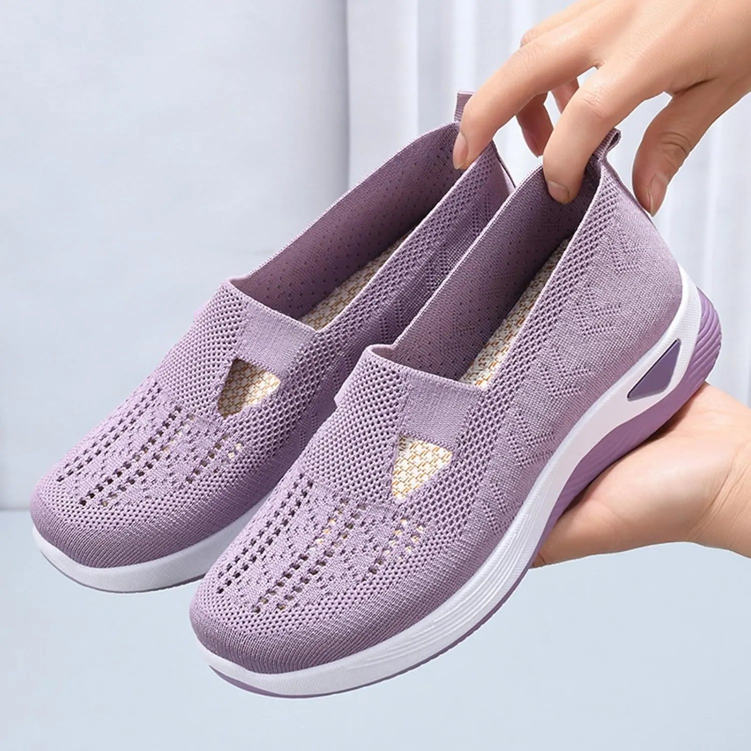 Womens Orthopedic Casual Shoes Slip On Walking Sneakers with Arch Support Comfortable Loafers for Plantar Fasciitis Relief Foot Heel Pain Diabetic Feet