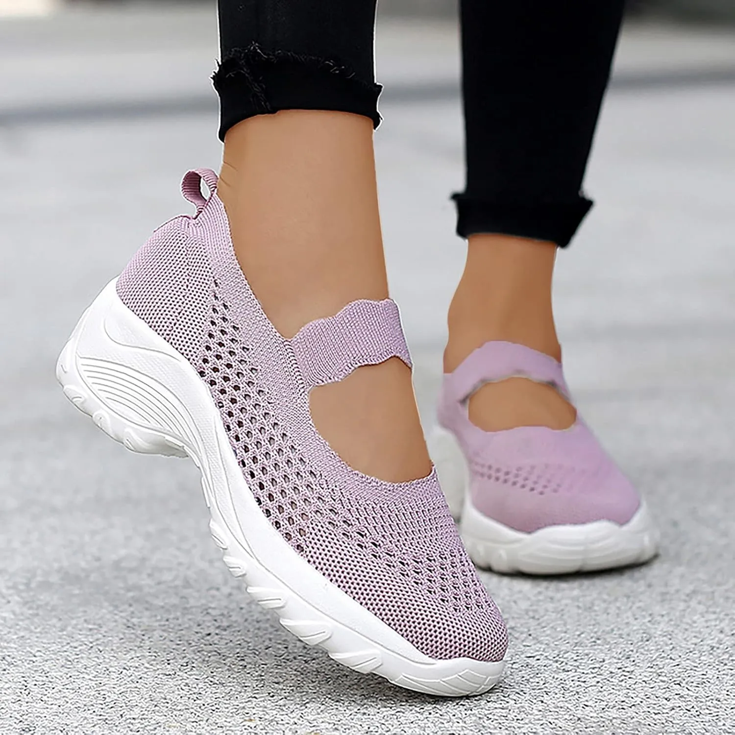 Womens Orthopedic Walking Shoes Slip On Sneakers with Arch Support Comfortable Casual Loafers Plantar Fasciitis Relief Foot Heel Pain Diabetic