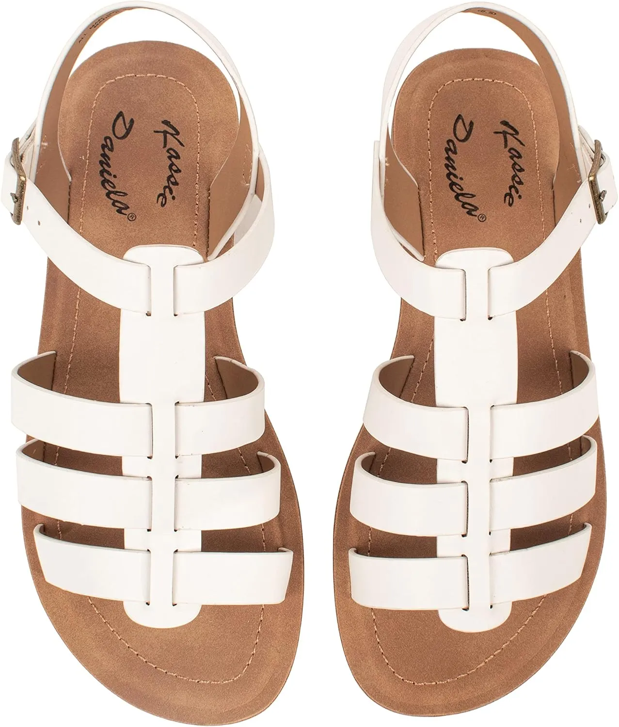 Womens Sandals Fisherman Gladiator Ankle Buckle Flats JAZMINE