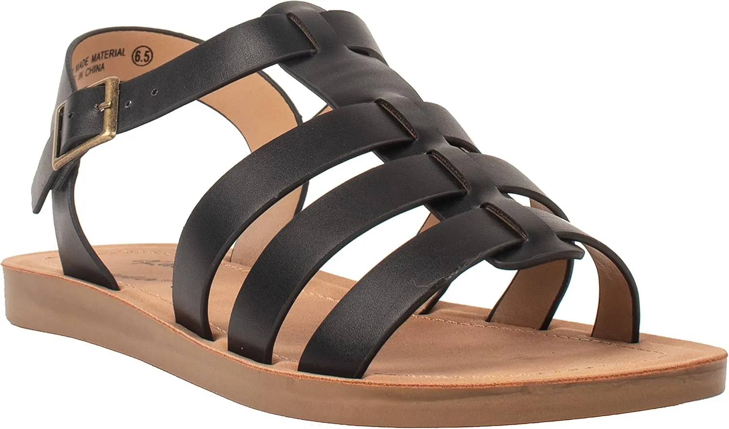 Womens Sandals Fisherman Gladiator Ankle Buckle Flats JAZMINE