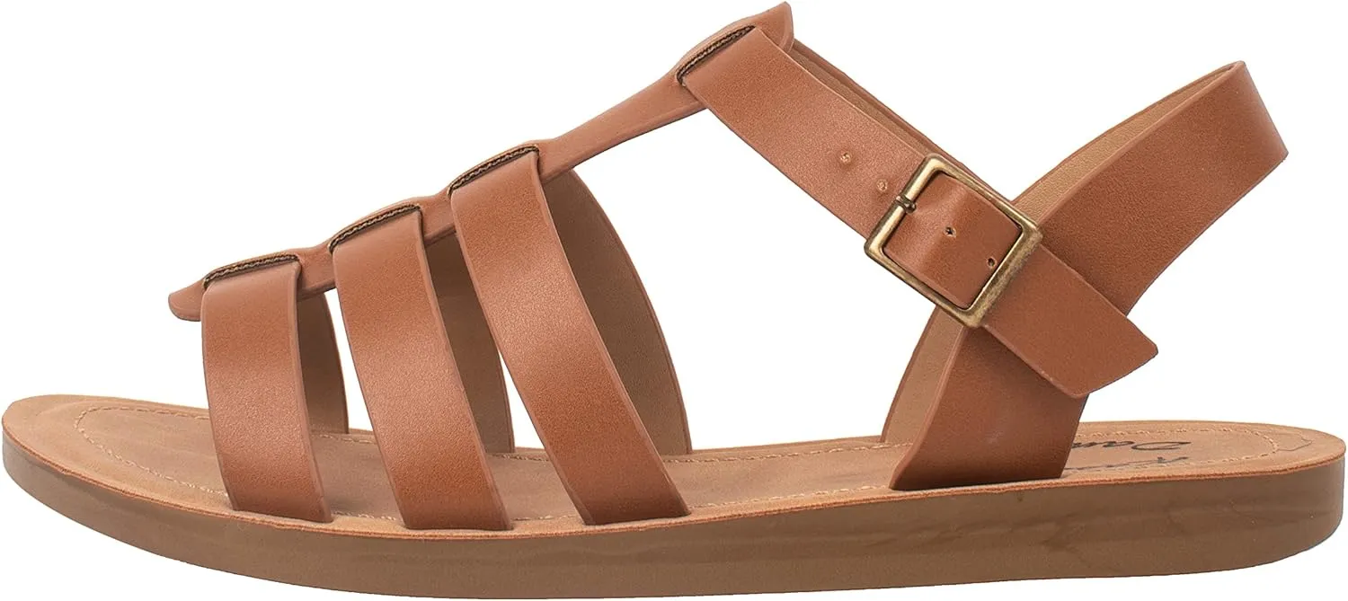 Womens Sandals Fisherman Gladiator Ankle Buckle Flats JAZMINE