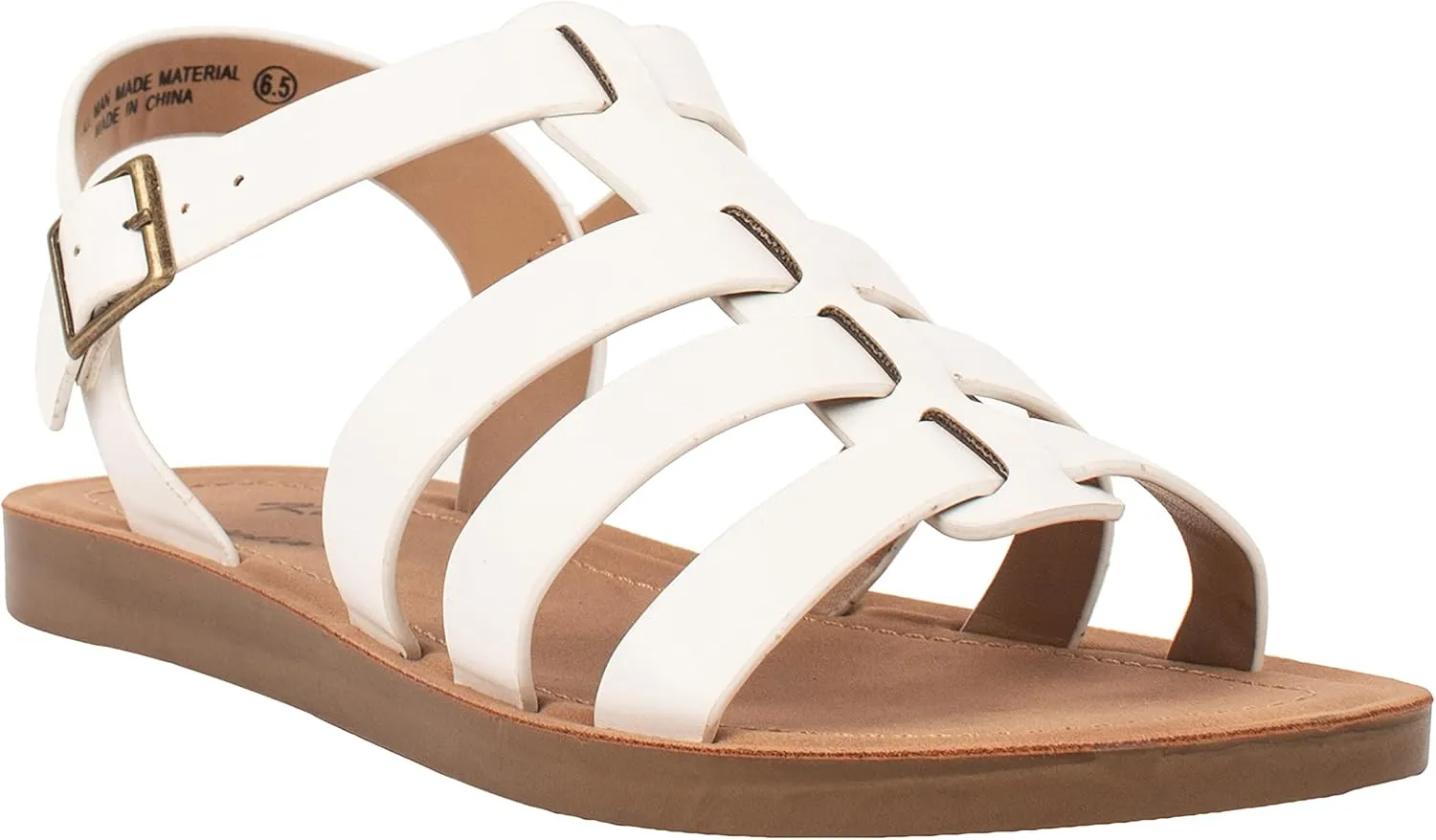 Womens Sandals Fisherman Gladiator Ankle Buckle Flats JAZMINE