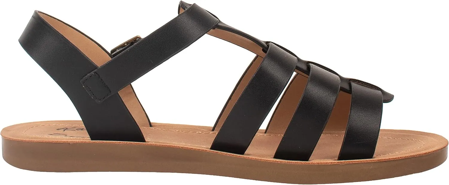 Womens Sandals Fisherman Gladiator Ankle Buckle Flats JAZMINE