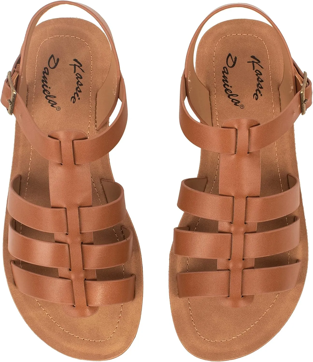 Womens Sandals Fisherman Gladiator Ankle Buckle Flats JAZMINE