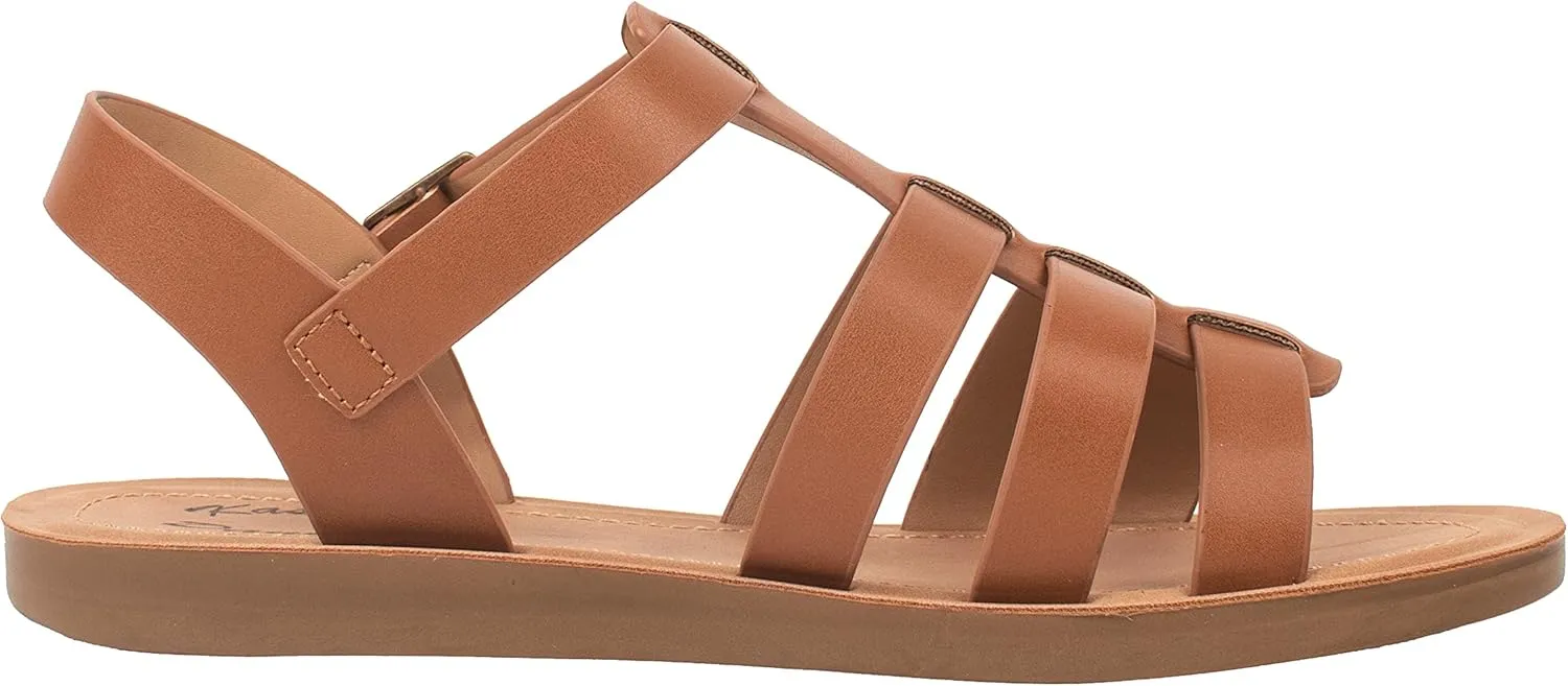 Womens Sandals Fisherman Gladiator Ankle Buckle Flats JAZMINE