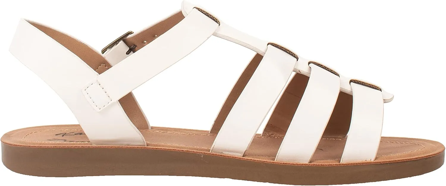 Womens Sandals Fisherman Gladiator Ankle Buckle Flats JAZMINE