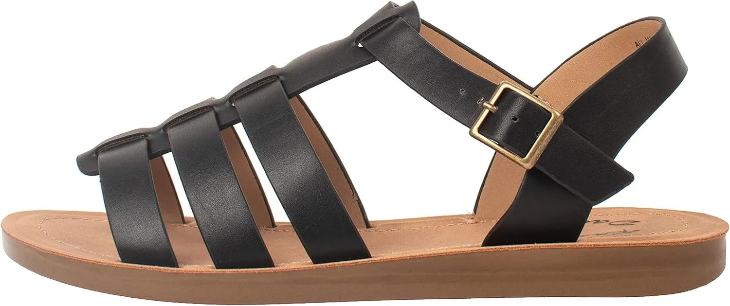 Womens Sandals Fisherman Gladiator Ankle Buckle Flats JAZMINE