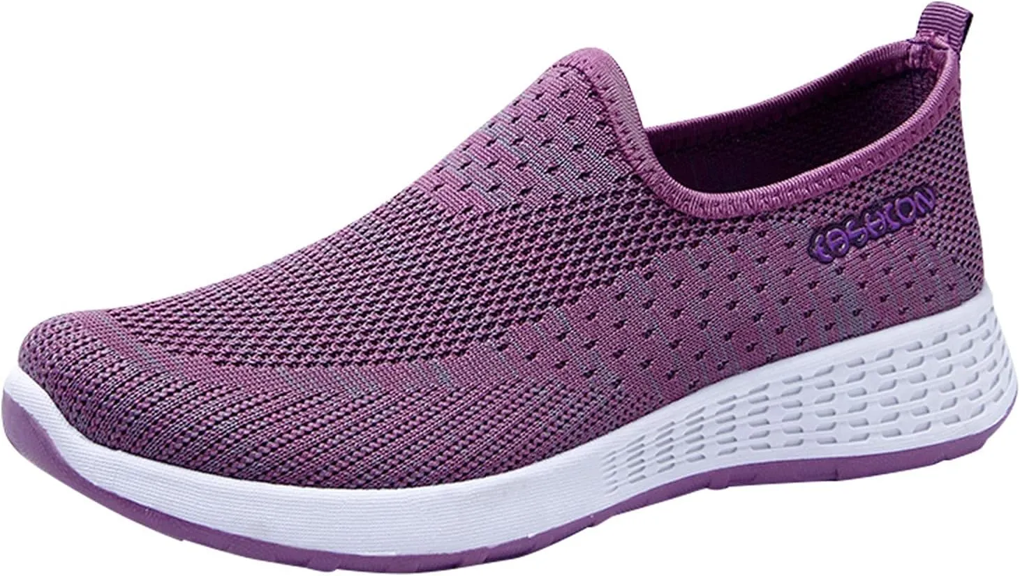 Womens Slip On Walking Shoes Lightweight Comfortable Sneakers Casual Canvas Flats Non Slip Elastic Loafers