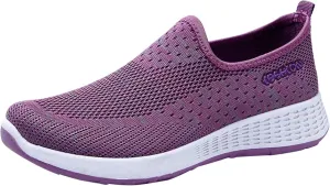 Womens Slip On Walking Shoes Lightweight Comfortable Sneakers Casual Canvas Flats Non Slip Elastic Loafers