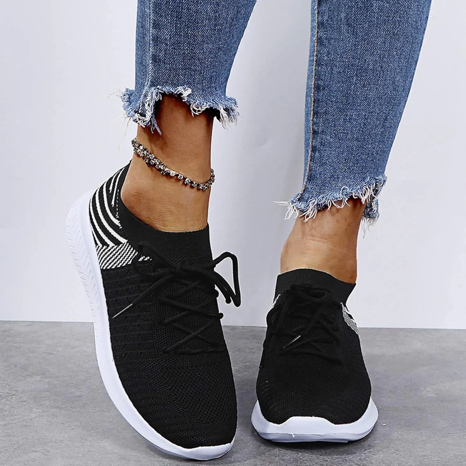 Womens Walking Shoes with Support Black On Black Zapatos De Mujer para Ir Al Gym Womens Casual Shoes Wide Foot Women's Sneakers Zapatos OrtopéDicos para Mujer
